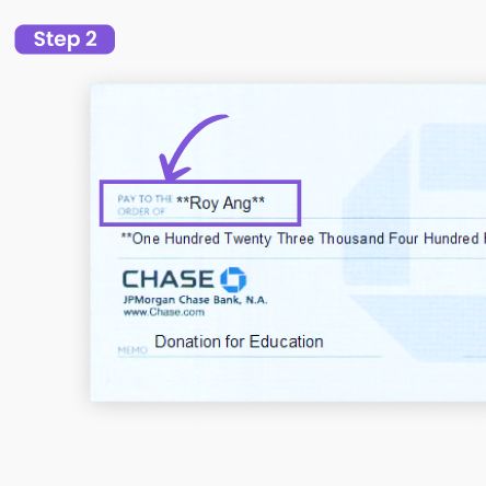 How to write a check: Step 2