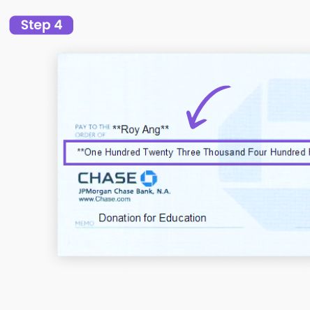 How to write a check: Step 4