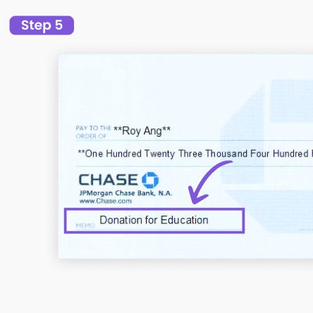 How to write a check: Step 5