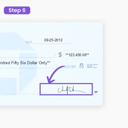 How to write a check: Step 6